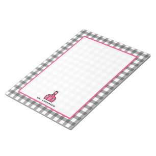 Grey Gingham Teacher Notepad