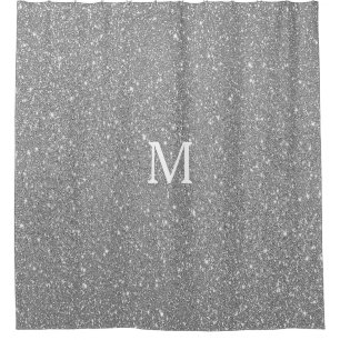Grey Glitter Monogram Initial Custom Name Sparkly