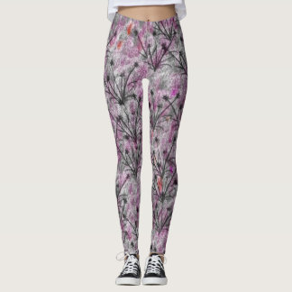 Grey glossy grass leggings