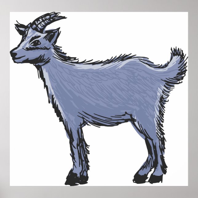 Grey Goat Sketch Poster (Front)