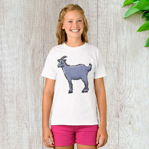 Grey Goat Sketch Rustic Farm Animal T-Shirt