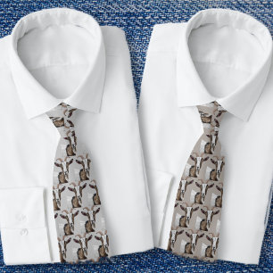 Grey Goats Pattern Tie