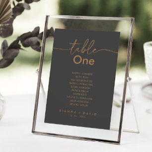 Grey Gold Classic Table Number Seating Chart