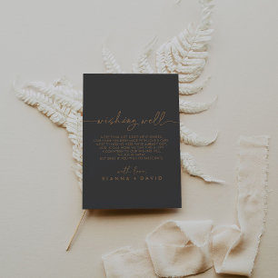 Grey Gold Classic Wedding Wishing Well Enclosure Card