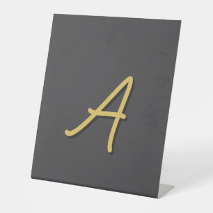 Grey Gold Color Monogram Professional Pedestal Sign
