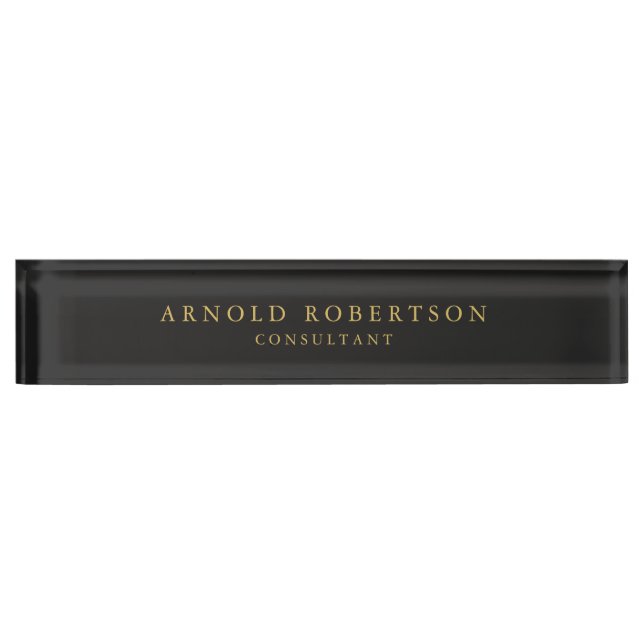 Grey Gold Colour Chic Classical Nameplate (Front)