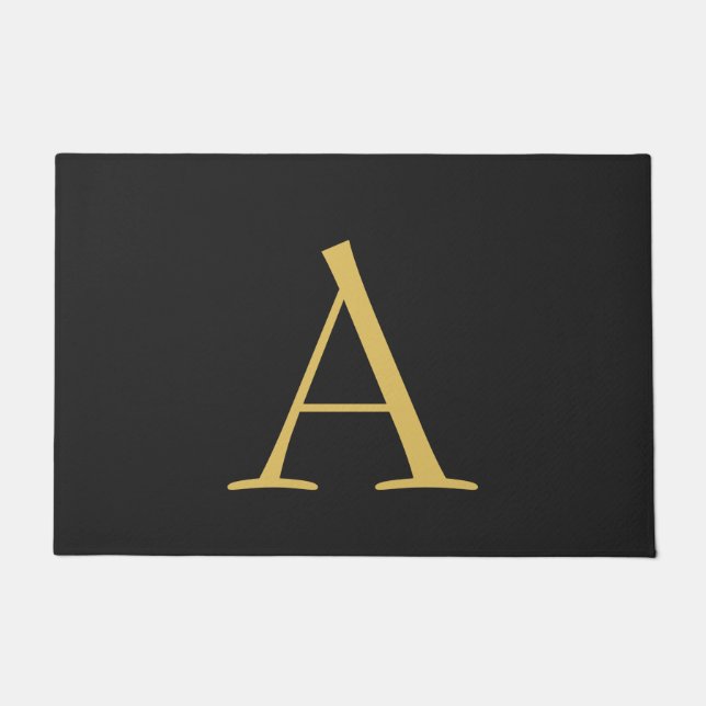 Grey Gold Colour Monogram Professional Doormat (Front)