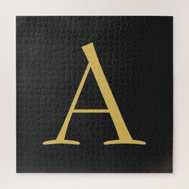 Grey Gold Colour Monogram Professional Jigsaw Puzzle (Vertical)