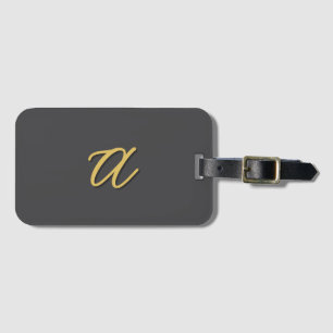 Grey Gold Colour Monogram Professional Luggage Tag