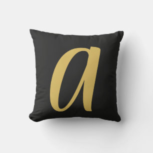 Grey Gold Colour Monogram Professional Throw Pillow