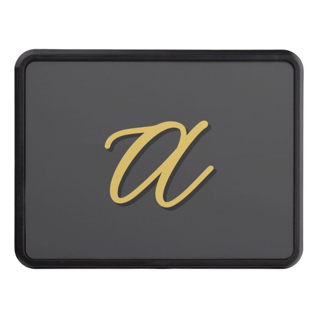 Grey Gold Colour Monogram Professional Trailer Hitch Cover (Front)