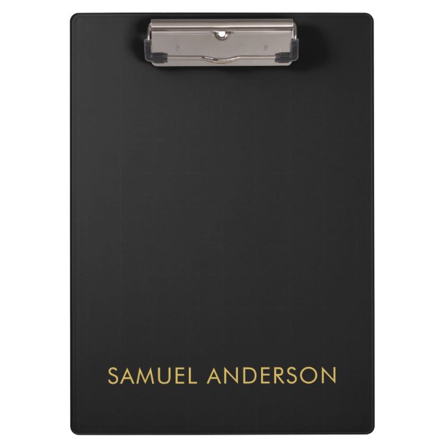 Grey Gold Colour Professional Add Name Clipboard (Front)