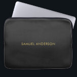 Grey Gold Colour Professional Add Name Laptop Sleeve<br><div class="desc">This template can be customized to meet all professional occupations.</div>