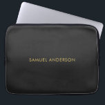 Grey Gold Colour Professional Add Name Laptop Sleeve<br><div class="desc">This template can be customized to meet all professional occupations.</div>