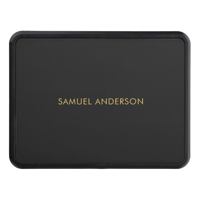 Grey Gold Colour Professional Add Name Trailer Hitch Cover (Front)