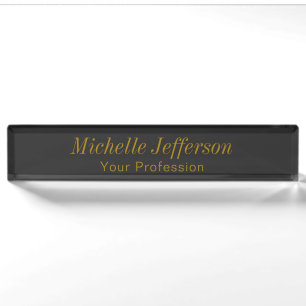 Grey Gold Colour Professional Makeup Artist Nameplate