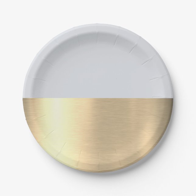 Grey Gold Foil Rustic Faux Jesus Christ Pastor Paper Plate (Front)