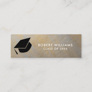 Grey Gold Metallic  Grad Cap Graduation Insert