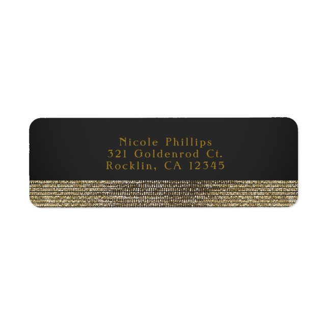 Grey & Gold Modern Glam Sequins Chic Invitation (Front)