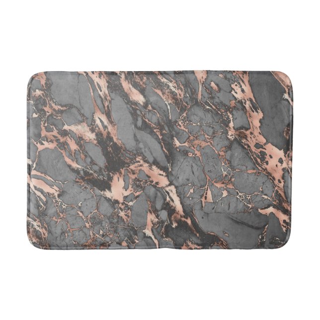 Grey gold rose marble modern design bath mat (Front)