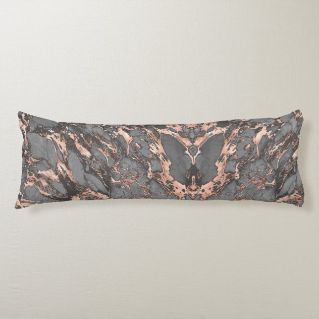 Grey gold rose marble modern design body pillow (Front)