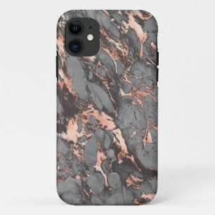 Grey gold rose marble modern design iPhone 11 case