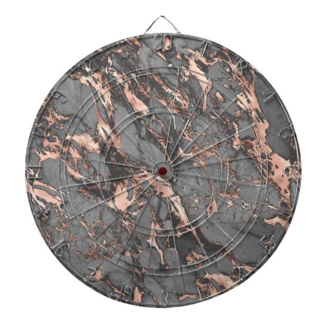 Grey gold rose marble modern design dartboard (Front)