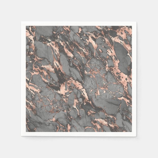 Grey gold rose marble modern design napkin (Front)