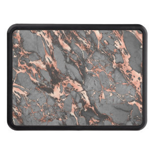 Grey gold rose marble modern design trailer hitch cover