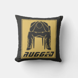 grey gold Rugged Man Holding Head Thinking Man Throw Pillow