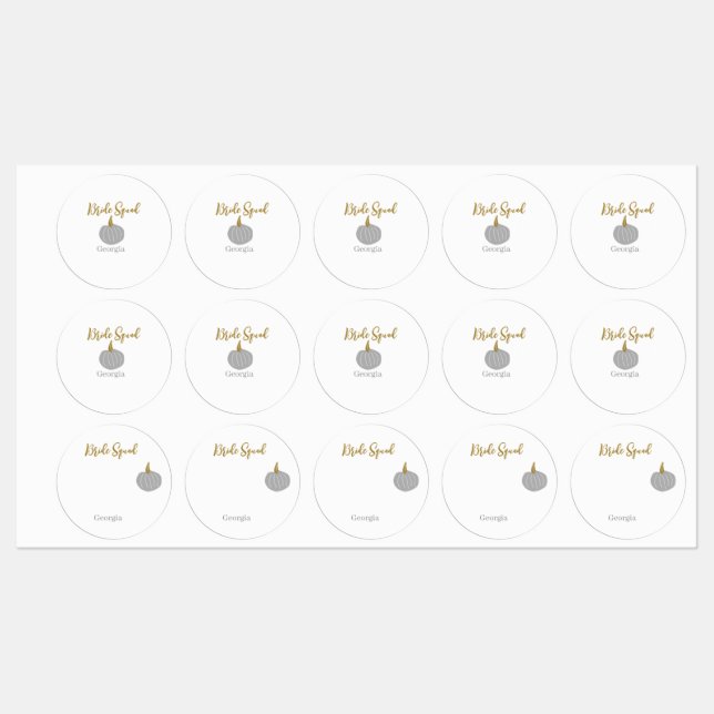 Grey golden pumpkin fall bride squad modern  (Sheet)