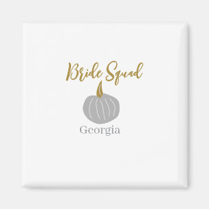 Grey golden pumpkin fall bride squad modern  magnet