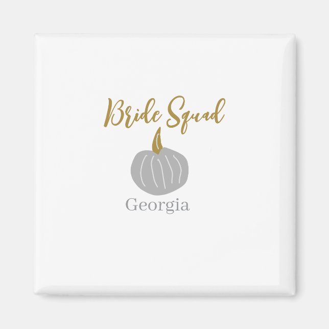 Grey golden pumpkin fall bride squad modern  magnet (Front)