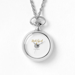 Grey golden pumpkin fall bride squad modern watch