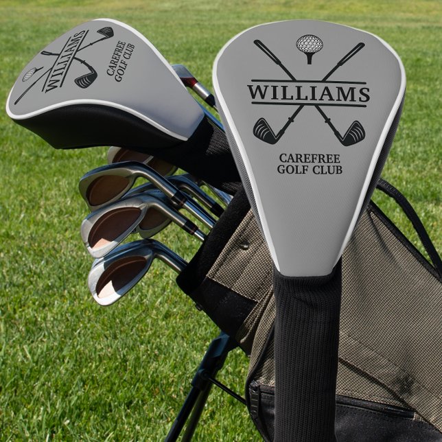 Grey Golf Club Player Name Golf Head Cover (Creator Uploaded)