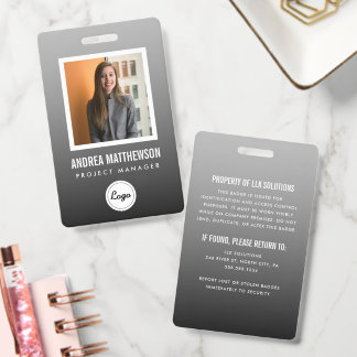 Grey Gradient Employee Badge