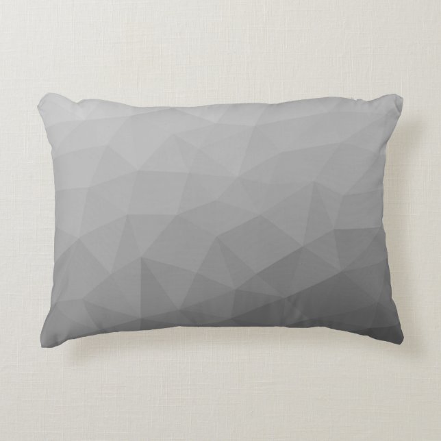 Grey Gradient Geometric Mesh Pattern Accent Pillow (Front)