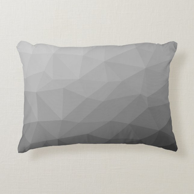 Grey Gradient Geometric Mesh Pattern Decorative Pillow (Front)