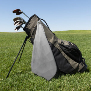 Grey Gradient Geometric Mesh Pattern Golf Towel