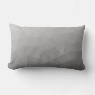 Grey Gradient Geometric Mesh Pattern Lumbar Pillow