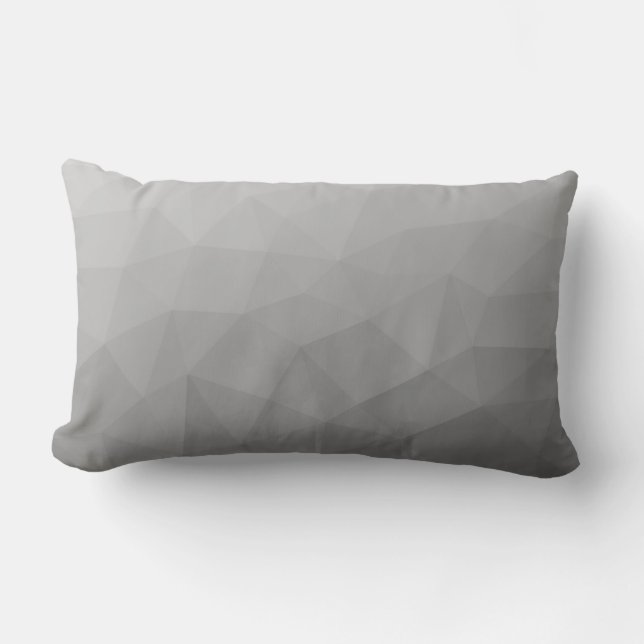 Grey Gradient Geometric Mesh Pattern Lumbar Pillow (Front)