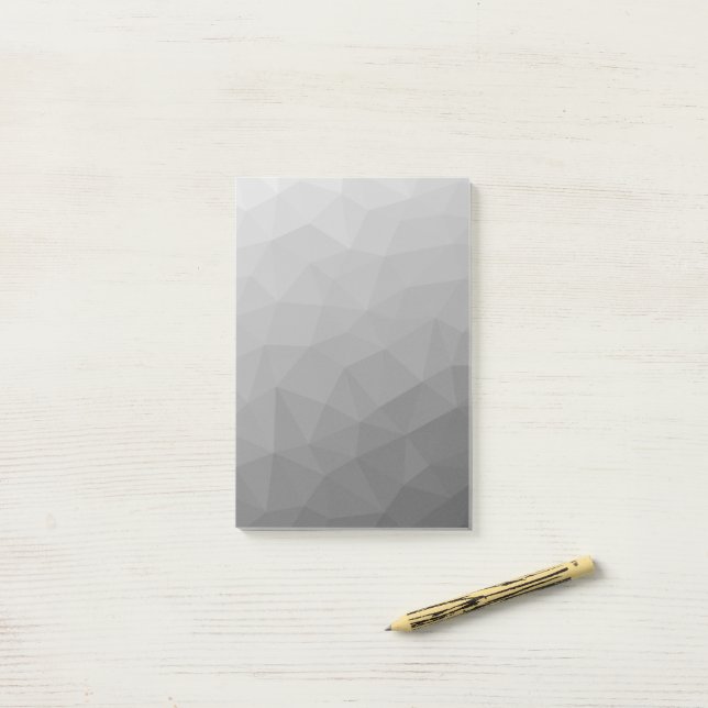 Grey Gradient Geometric Mesh Pattern Post-it Notes (On Desk)
