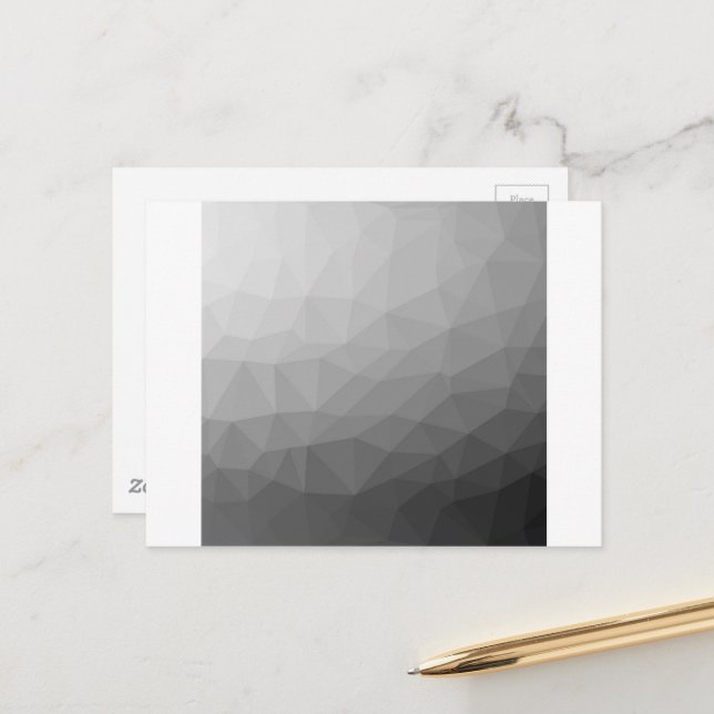 Grey Gradient Geometric Mesh Pattern Postcard (Front/Back In Situ)