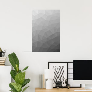 Grey Gradient Geometric Mesh Pattern Poster
