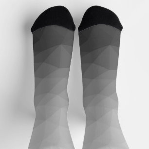 Grey Gradient Geometric Mesh Pattern Socks