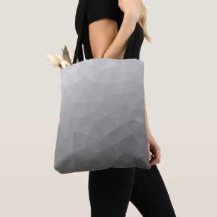 Grey Gradient Geometric Mesh Pattern Tote Bag