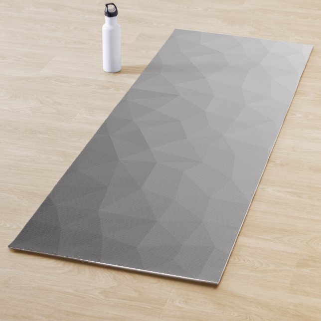 Grey Gradient Geometric Mesh Pattern Yoga Mat (In Situ)