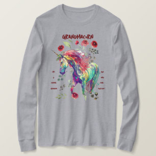 (Grey) Grandma Unicorn  T-Shirt