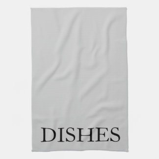 GREY GRAPHIC DISHES KITCHEN TOWEL
