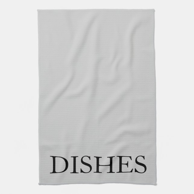 GREY GRAPHIC DISHES KITCHEN TOWEL (Vertical)